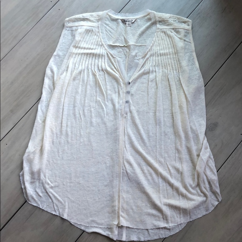 Lucky Brand Sheer Sleeveless Knit Top